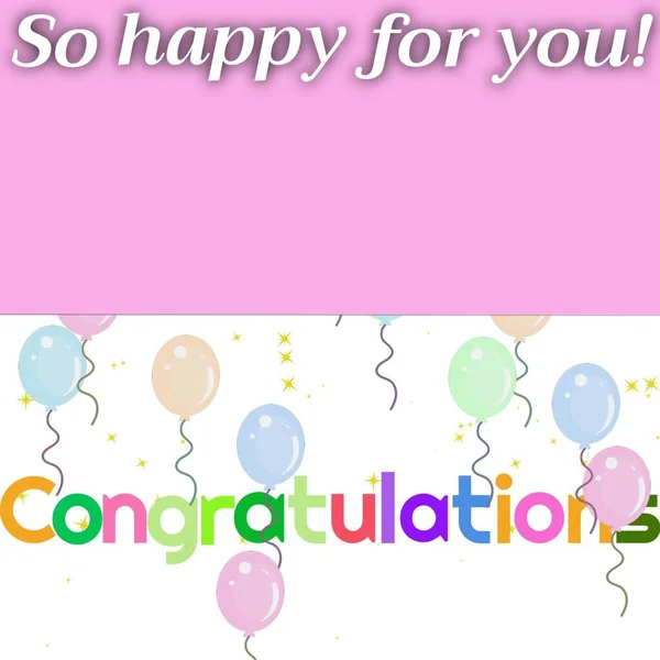 Composition Congratulations Happy You Text Balloons New Born Baby Celebration — Stock Photo, Image