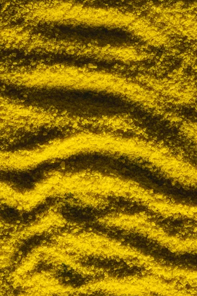 Zavřít Vzor Žlutého Písku Kopírovat Prostor Pozadí Písek Textura Pohyb — Stock fotografie