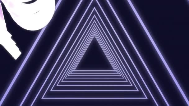 Animação Você Ganha Banner Texto Sobre Formas Triangulares Padrão Sem — Vídeo de Stock