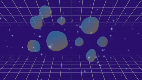 Animasi Anda Memenangkan Teks Atas Bintik Bintik Atas Grid Latar — Stok Video