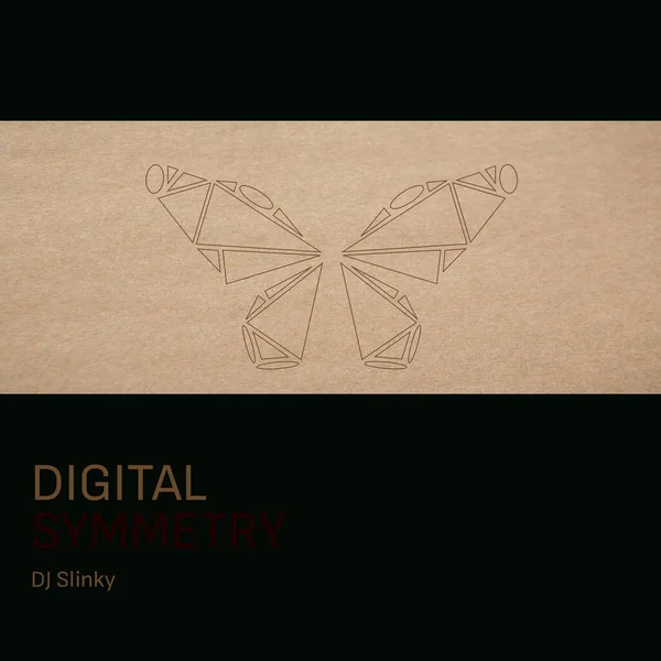 Composition Slinky Texte Symétrie Numérique Sur Dessin Papillon Sur Fond — Photo