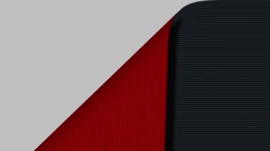 Gri arkaplan üzerinde kopya alanı olan kırmızı ve siyah renkli katmanların animasyonu. Şekil, kalıp ve renk konsepti dijital olarak oluşturulmuş video.