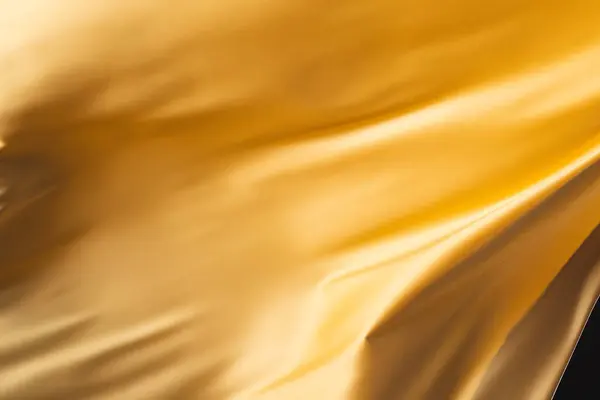 Close Tecido Seda Brilhante Ouro Com Espaço Cópia Textura Tecido — Fotografia de Stock