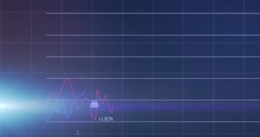 Şebeke şablonu ve lens parlamaları üzerinde değişen sayılarla birden fazla grafiğin animasyonu. Dijital olarak üretilmiş, hologram, illüstrasyon, rapor, büyüme, üç boyutlu ve iş konsepti.