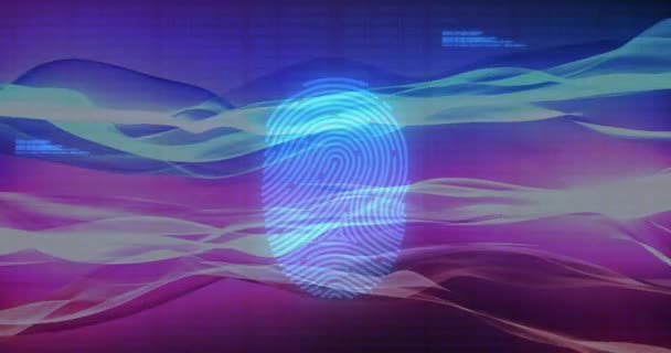 Animation Fingerprint Computer Language Dynamic Waves Abstract Background Digitally Generated — Stock Video