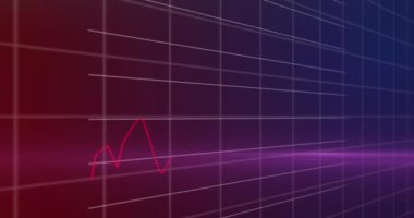 Değişen sayılarla birden fazla grafiğe karşı ızgara deseni üzerinde mercek parlamalarının animasyonu. Dijital olarak üretilmiş, hologram, illüstrasyon, rapor, büyüme, üç boyutlu ve iş konsepti.