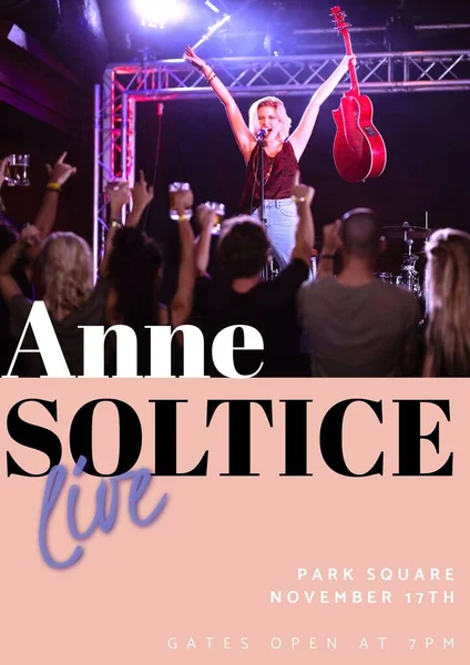 Anne Soltice Live Park Square November 17Th Text Diverse Audience — Stock Photo, Image