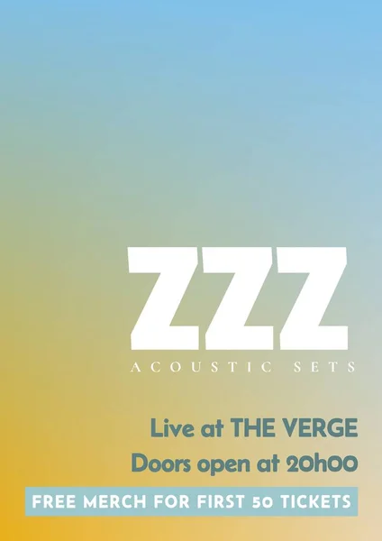 Illustration Zzz Acoustic Sets Live Verge Doors Open 20H00 Colored — Stock Photo, Image