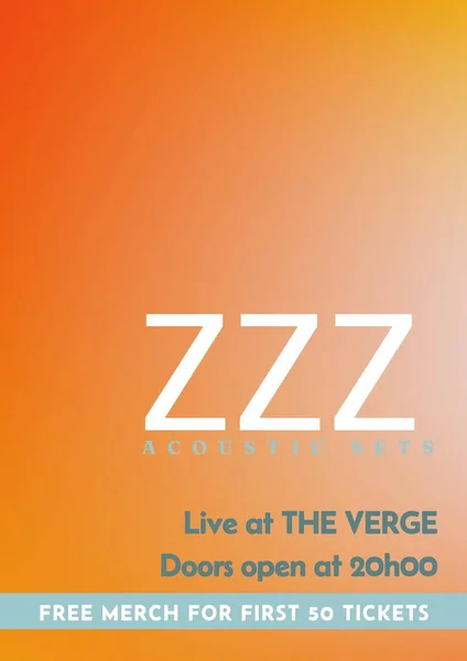 Illustration Zzz Acoustic Sets Live Verge Doors Open 20H00 Text — Stock Photo, Image