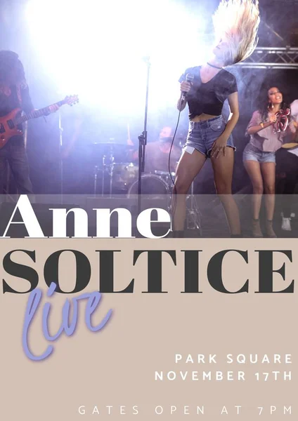 Anne Soltice Live Park Square November 17Th Text Diverse Rock — Stock Photo, Image