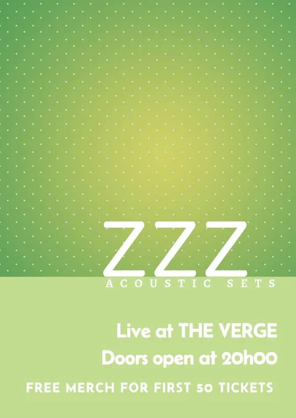 Illustration Zzz Acoustic Sets Live Verge Doors Open 20H00 Text — Stock Photo, Image