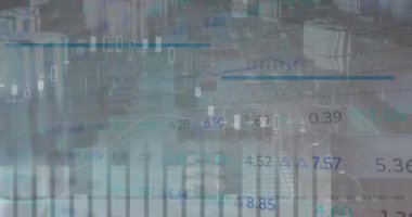 Animation of data processing over computer servers. Global business, finances, computing and data processing concept digitally generated video.