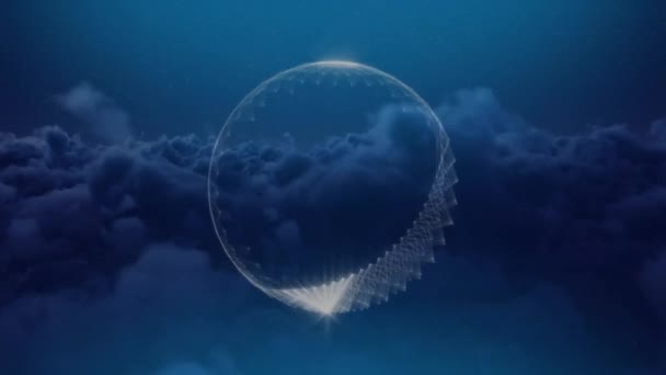 Animation Globe Sur Les Nuages Connexions Globales Cloud Computing Concept — Video