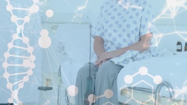 Animation Data Processing Caucasian Female Patient Global Healthcare Science Medicine — Stock Video