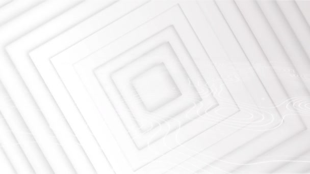 Animation Pattern White Pulsating Squares Spinning Colour Shape Pattern Concept — Stock Video