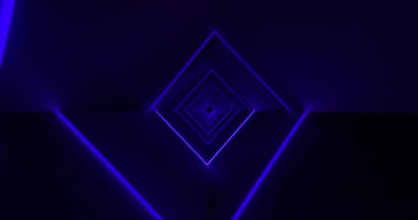 파란색 배경에 마름모 터널에 뷰파인더에서 코드의 애니메이션 디지털 방식으로 생성하는 — 비디오