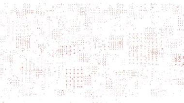 Beyaz arkaplandaki nokta ve veri işleme dizilerinin canlandırması. Dijital olarak oluşturulmuş küresel bilgisayar ve veri işleme kavramı.