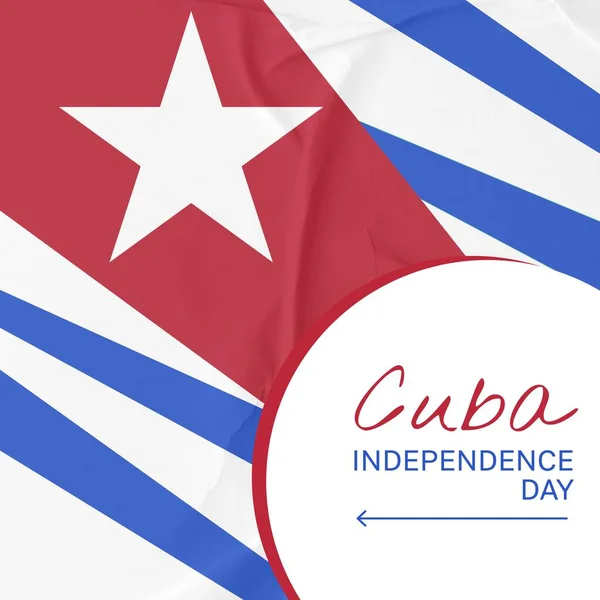 Composition Cuba Independence Day Text Flag Cuba Design White Background — Stock Photo, Image
