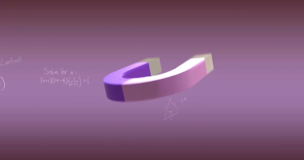 Matematiksel Veri Işleme Üzerine Nalı Mıknatısı Animasyonu Küresel Bilim Araştırma — Stok video