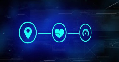 Bağlantı ağı üzerinden veri işleme resmi. Küresel ağlar, hesaplama ve veri işleme kavramı dijital olarak oluşturulmuş resim.