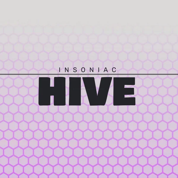 Composition Hive Insoniac Text Pattern Purple Background Colour Pattern Art — Stock Photo, Image