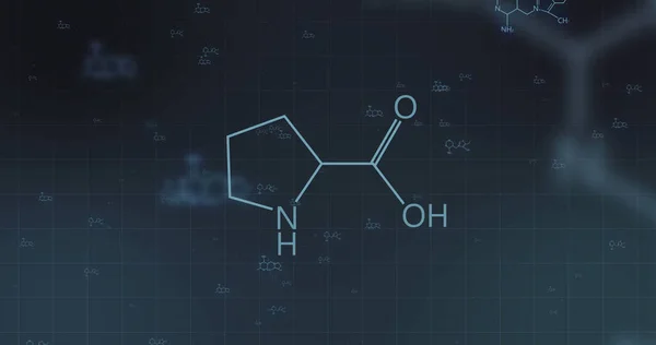 Imagem Estruturas Fórmula Química Fundo Escuro Conceito Química Ciência Pesquisa — Fotografia de Stock