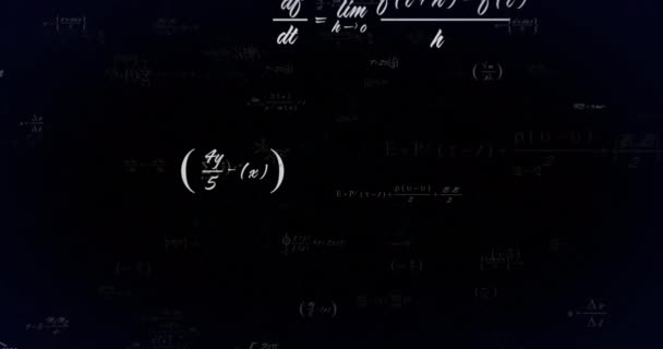 Animation Équations Mathématiques Réseau Connexions Flottant Sur Fond Noir Réseau — Video