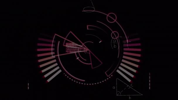 Animation Des Cercles Chargement Langage Informatique Avec Équation Mathématique Diagrammes — Video