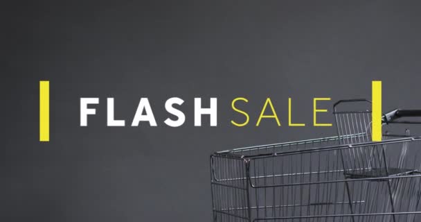 Animáció Flash Eladó Szöveg Felett Bevásárlókocsi Értékesítés Kiskereskedelem Kibervásárlás Digitális — Stock videók