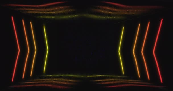 Animazione Percorsi Luminosi Incandescenti Che Formano Una Cornice Fuochi Artificio — Video Stock