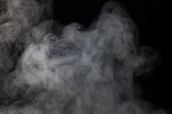 Weiße Rauchwolken Mit Kopierraum Auf Schwarzem Hintergrund Halloween Farbe Bewegung — Stockfoto
