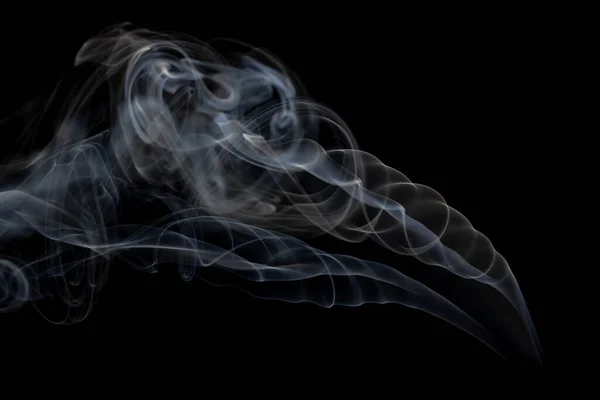 Nuages Blancs Fumée Avec Espace Copie Sur Fond Noir Concept — Photo