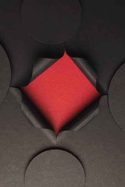 Verticale Afbeelding Van Cirkels Van Zwart Papier Met Kopieerruimte Vierkante — Stockfoto