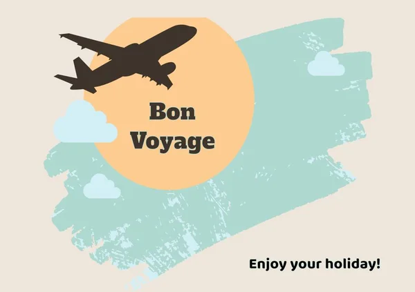 Ilustração Boa Viagem Desfrutar Seu Texto Férias Com Avião Sol — Fotografia de Stock