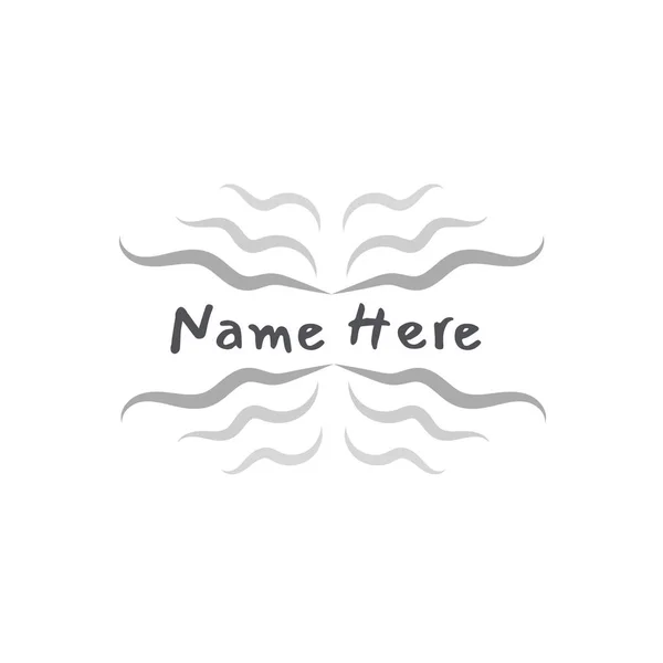 Illustration Name Here Text Wave Patterns White Background Copy Space — Stock Photo, Image