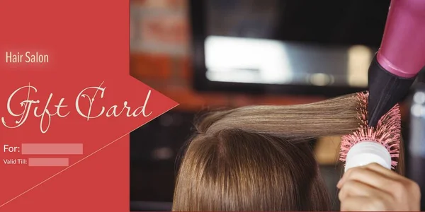 코카서스 미용사 머리에 인증서 텍스트의 머리카락 인증서는 디지털 방식으로 이미지 — 스톡 사진