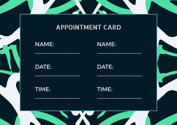 Illustration Appointment Card Name Date Time Text Abstract Lines Copy — Stock Photo, Image