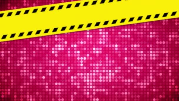 Animatie Van Grote Verkoop Tekst Gele Tape Stippen Roze Achtergrond — Stockvideo