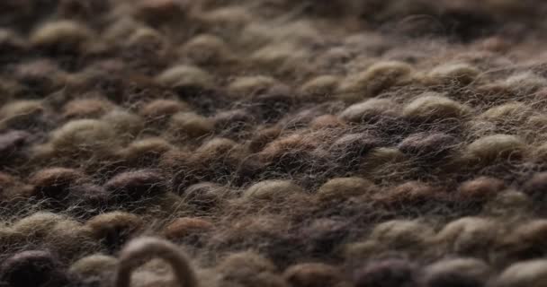 Fotokopi Uzayı Ile Örülmüş Kahverengi Yün Kumaşın Mikro Videosu Mikro — Stok video