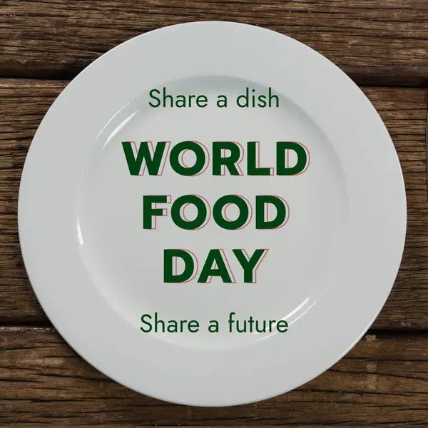 Composite Partager Plat Journée Mondiale Alimentation Partager Texte Futur Sur — Photo