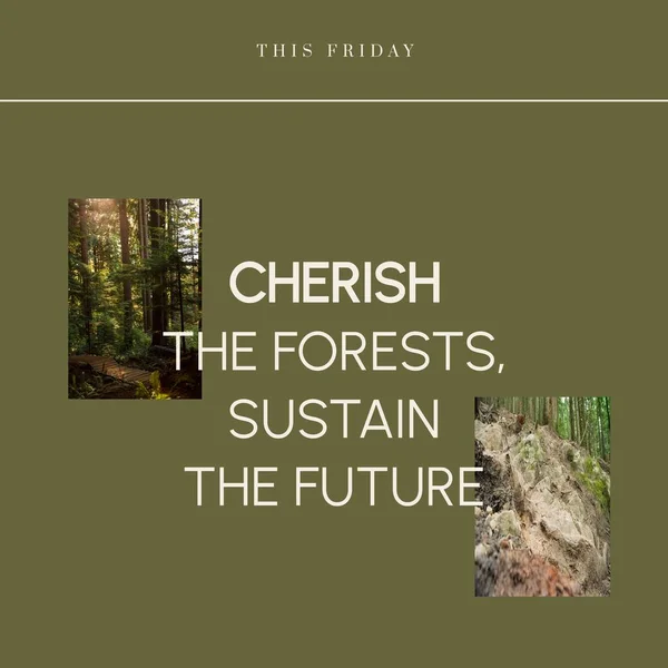 Απέναντι Από Αυτή Την Παρασκευή Αγαπάμε Δάση Διατηρούμε Μελλοντικό Κείμενο — Φωτογραφία Αρχείου