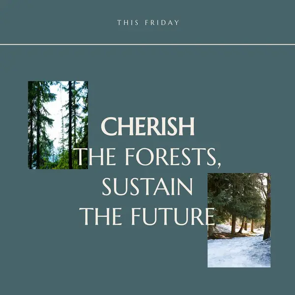 Cuma Nın Birleşimi Ormanları Bağrına Basmak Ormanda Büyüyen Gelecek Metinleri — Stok fotoğraf