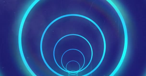 Animace Kruhového Tunelu Připojenými Tečkami Černém Pozadí Digitálně Generovaný Hologram — Stock video