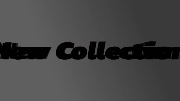 Animacja Czarnego Koloru Nowy Tekst Kolekcji Szarym Tle Cyfrowo Generowane — Wideo stockowe