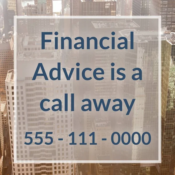 Composite Financial Advice Call Away 555 111 000 Texte Sur — Photo