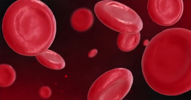 Animation Von Mikrozellen Roter Blutkörperchen Auf Schwarzem Hintergrund Globales Wissenschafts — Stockvideo