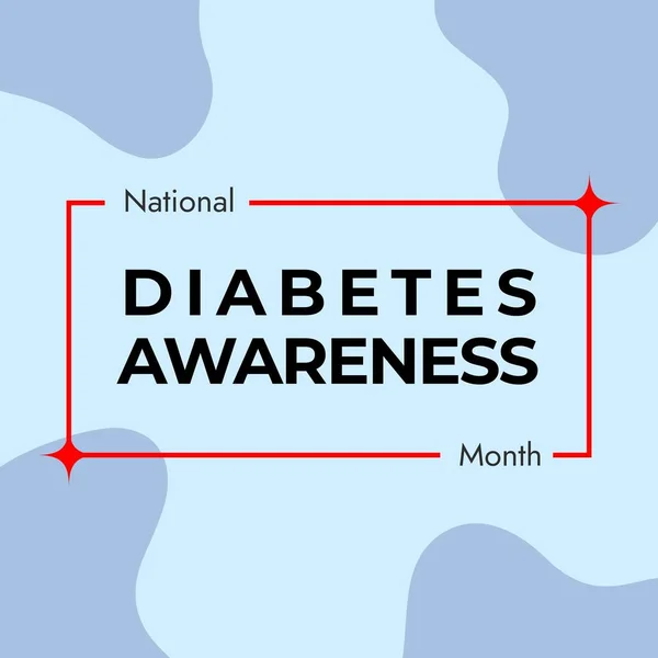 Illustratie Van Nationale Diabetesmaand Tekst Met Abstract Patroon Blauwe Achtergrond — Stockfoto