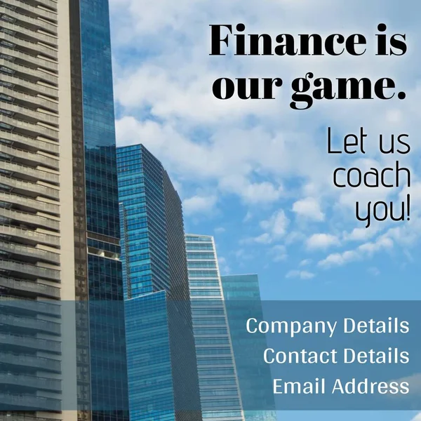 Composto Finanças Nosso Jogo Vamos Treiná Empresa Contato Detalhes Mail — Fotografia de Stock