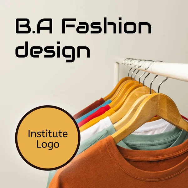 Compuesto Diseño Moda Texto Del Logotipo Del Instituto Sobre Camisetas —  Fotos de Stock