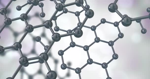 灰色背景下3D微结构分子的动画化 全球科学 研究和连接概念数字生成视频 — 图库视频影像